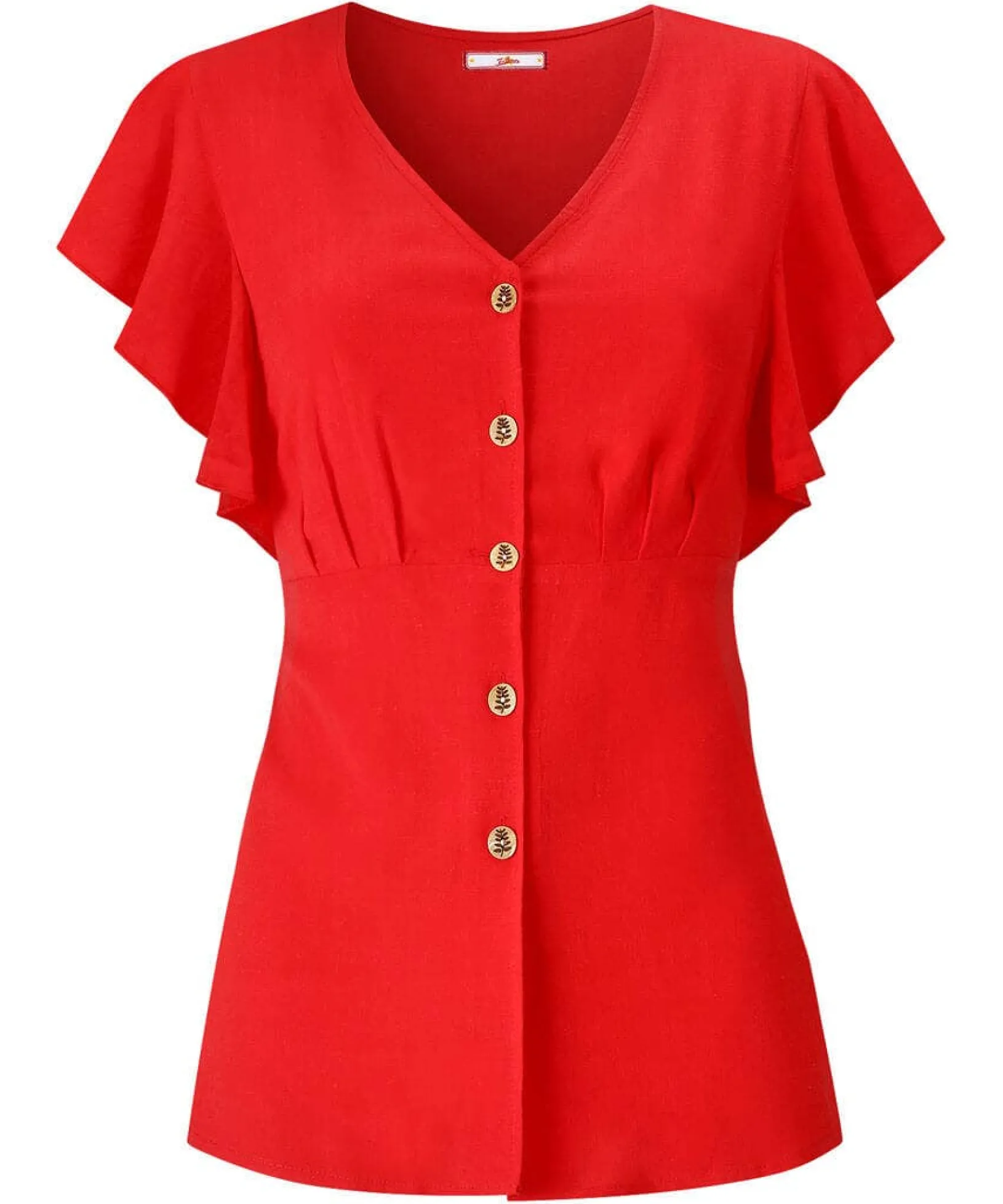 frill_sleeve_blouse_1.webp Sale Tops, Tunics & Blouses | Women's Joe Browns Frill Sleeve Blouse Red