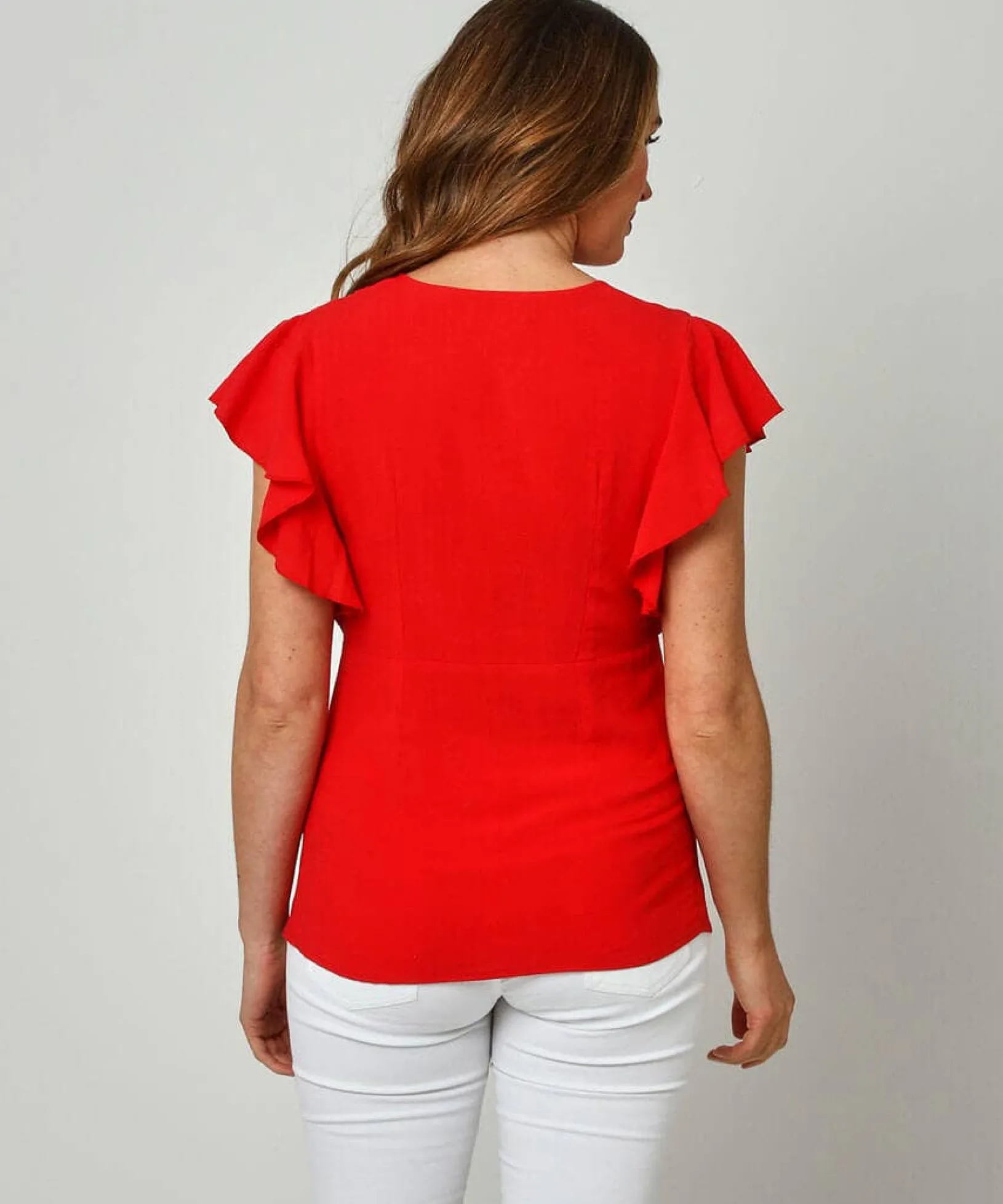 frill_sleeve_blouse_2.webp Sale Tops, Tunics & Blouses | Women's Joe Browns Frill Sleeve Blouse Red