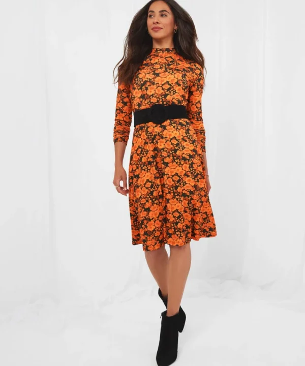 Shop Women's Collection | Dresses | Sale Dresses | Top Picks | Women's | Women's Joe Browns Funky Floral Dress Orange
