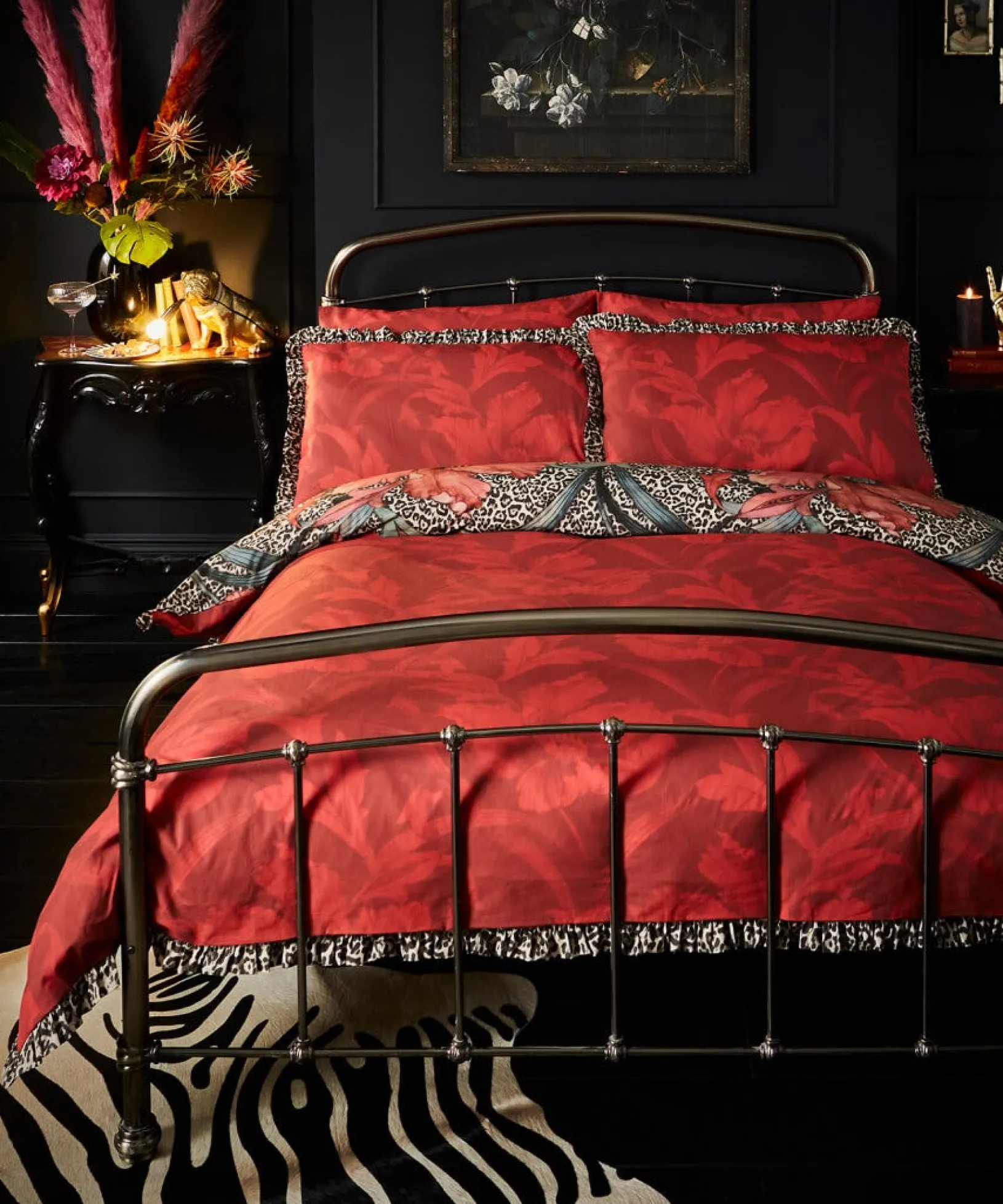 funky_floral_leopard_reve_6.webp Bedroom | Rebel Residence | Floral Décor | Nature Décor | Bedding | Sale Bedding | Home | Home | Home | Home | Home | Home Joe Browns Funky Floral Leopard Reversible Bed Set Multi