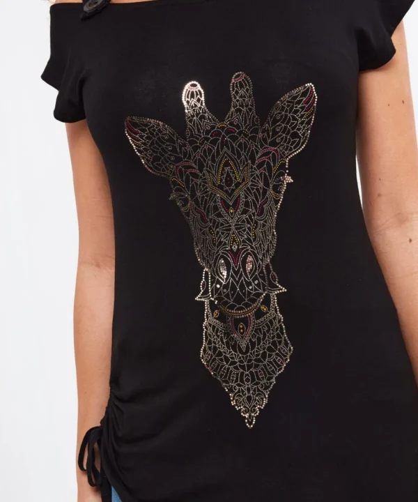 Sale Tops, Tunics & Blouses | Women's Joe Browns Geo Giraffe Graphic Top Black