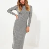 Shop Women's Collection | Midi Dresses | Dresses | Sale Dresses | Top Picks | Top Picks | Women's | Women's Joe Browns Geo Jacquard Ruched Side Jersey Dress Black/White