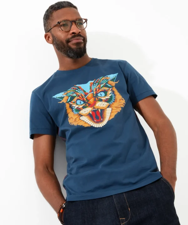 Shop Men's Collection | Graphic T-Shirts | Tops & T-Shirts | Sale Tops & T-Shirts | Top Picks | Top Picks | Men，s | Men，s Joe Browns Geo Wildcat Tee Blue