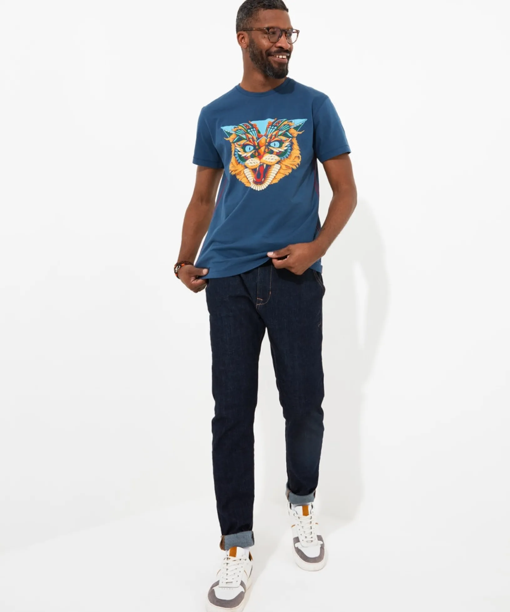 geo_wildcat_tee_2.webp Shop Men's Collection | Graphic T-Shirts | Tops & T-Shirts | Sale Tops & T-Shirts | Top Picks | Top Picks | Men,s | Men,s Joe Browns Geo Wildcat Tee Blue