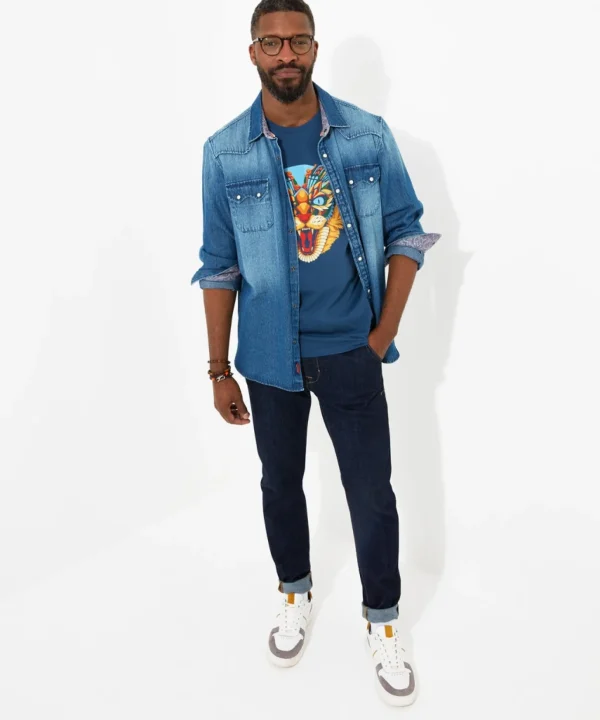 Shop Men's Collection | Graphic T-Shirts | Tops & T-Shirts | Sale Tops & T-Shirts | Top Picks | Top Picks | Men,s | Men,s Joe Browns Geo Wildcat Tee Blue