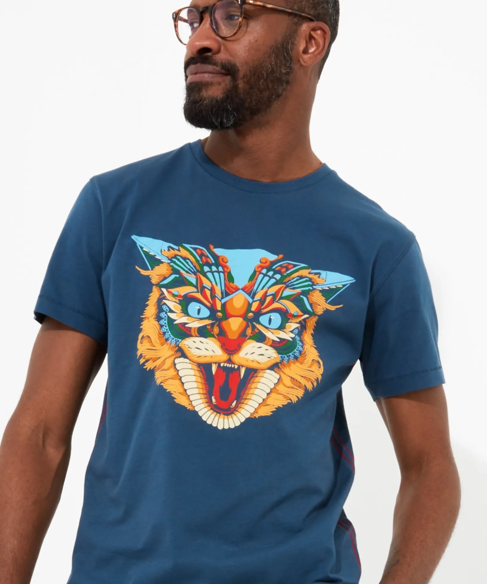 geo_wildcat_tee_5.webp Shop Men's Collection | Graphic T-Shirts | Tops & T-Shirts | Sale Tops & T-Shirts | Top Picks | Top Picks | Men,s | Men,s Joe Browns Geo Wildcat Tee Blue