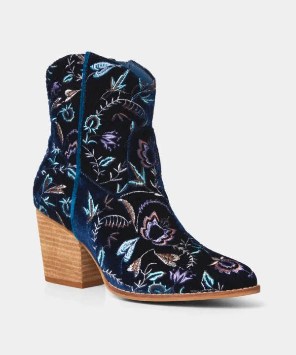 Knee High Boots | Ankle Boots | Boots & Shoes | Sale Boots & Shoes | Top Picks | Top Picks | Women's | Women's Joe Browns Gigi Embroidered Velvet Boots Navy Multi