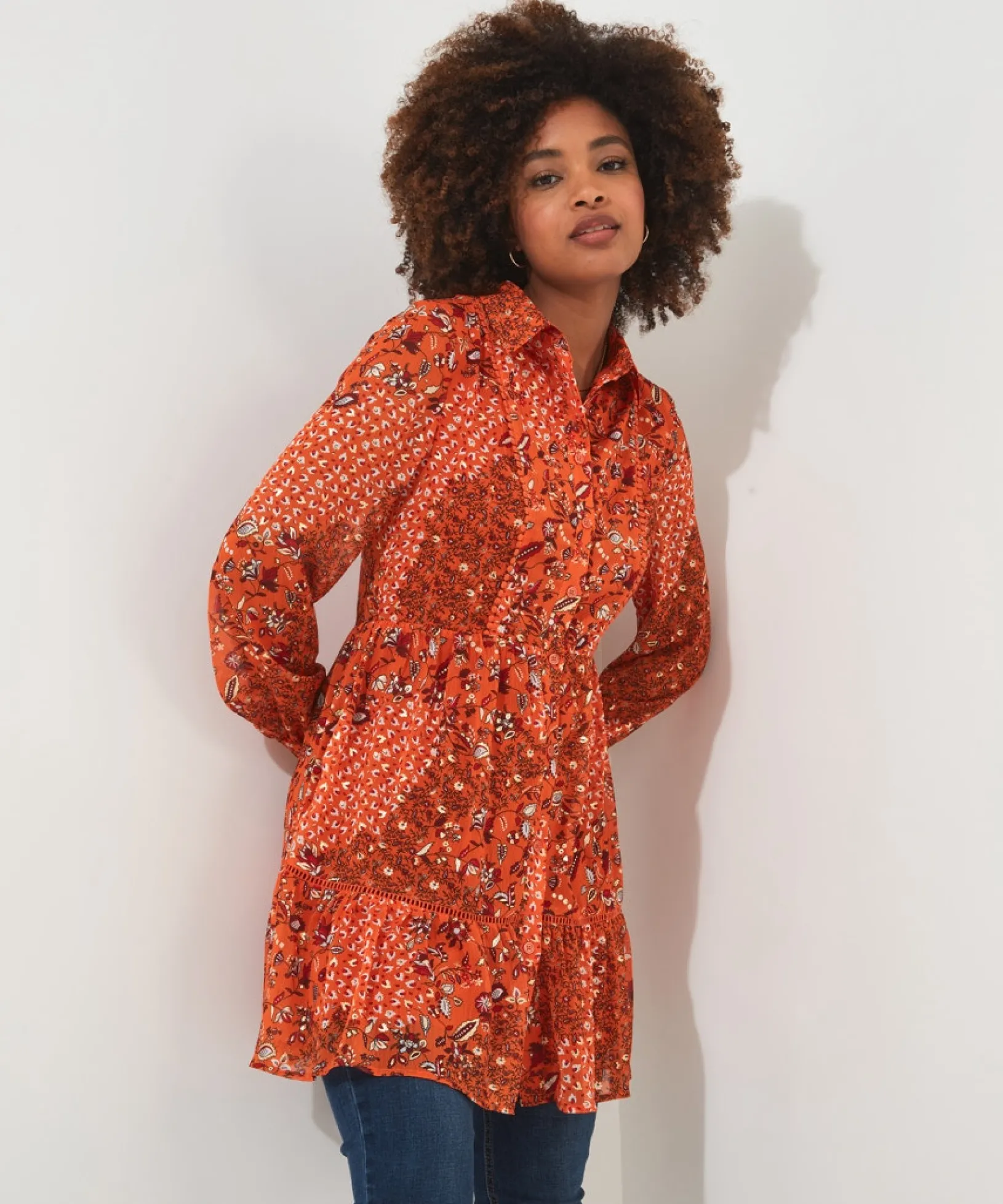 golden_sunset_tunic_dress_0.webp Tops, Tunics & Blouses | Sale Tops, Tunics & Blouses | Women's | Women's Joe Browns Golden Sunset Tunic Dress Orange