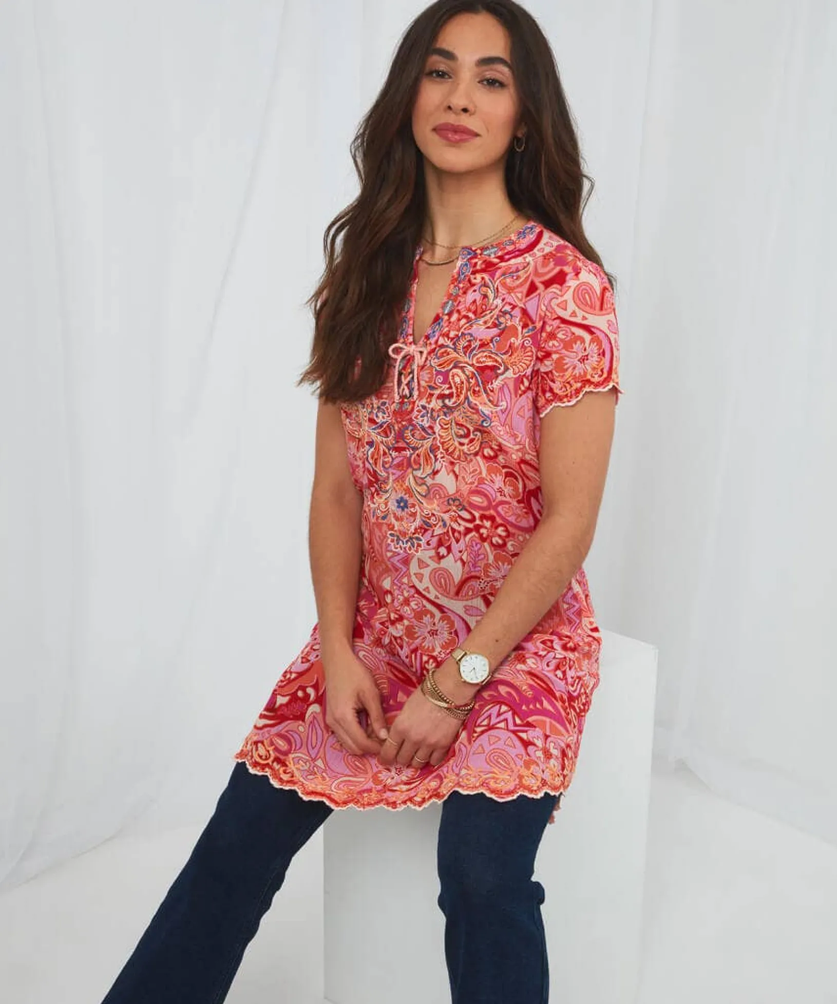 good_times_tunic_2.webp Sale Tops, Tunics & Blouses | Women's Joe Browns Good Times Tunic Pink