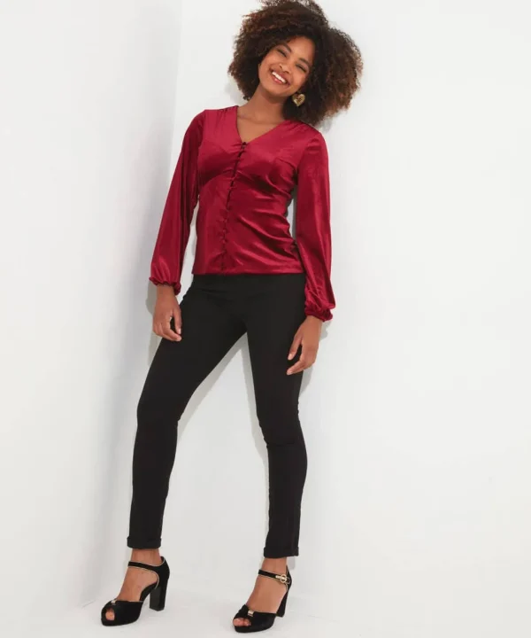 Shop Women's Collection | Occasion Outfits | Tops, Tunics & Blouses | Sale Tops, Tunics & Blouses | Top Picks | Top Picks | Women's | Women's Joe Browns Gorgeous Velour Button Top Berry