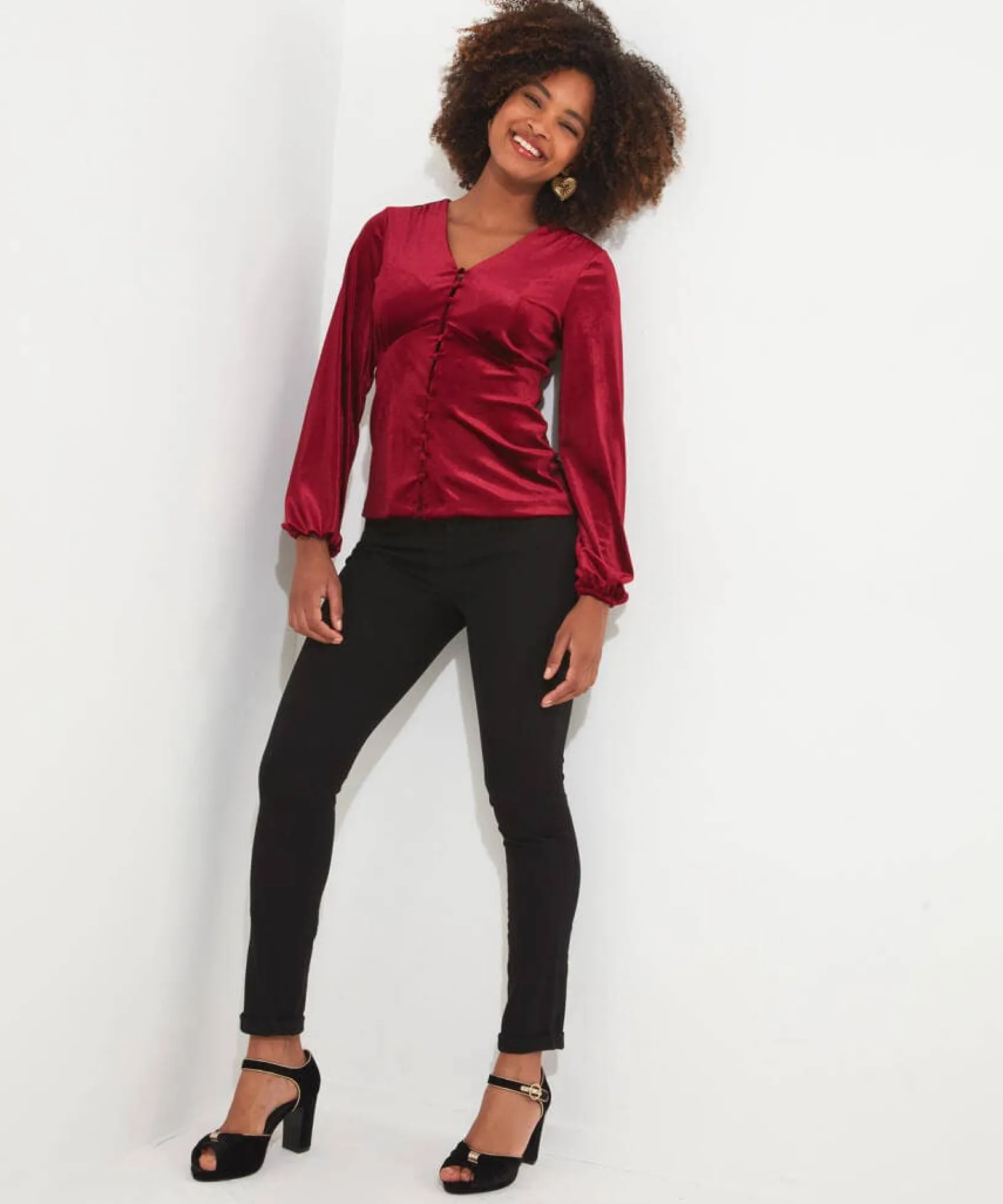 gorgeous_velour_button_to_3.webp Shop Women's Collection | Occasion Outfits | Tops, Tunics & Blouses | Sale Tops, Tunics & Blouses | Top Picks | Top Picks | Women's | Women's Joe Browns Gorgeous Velour Button Top Berry