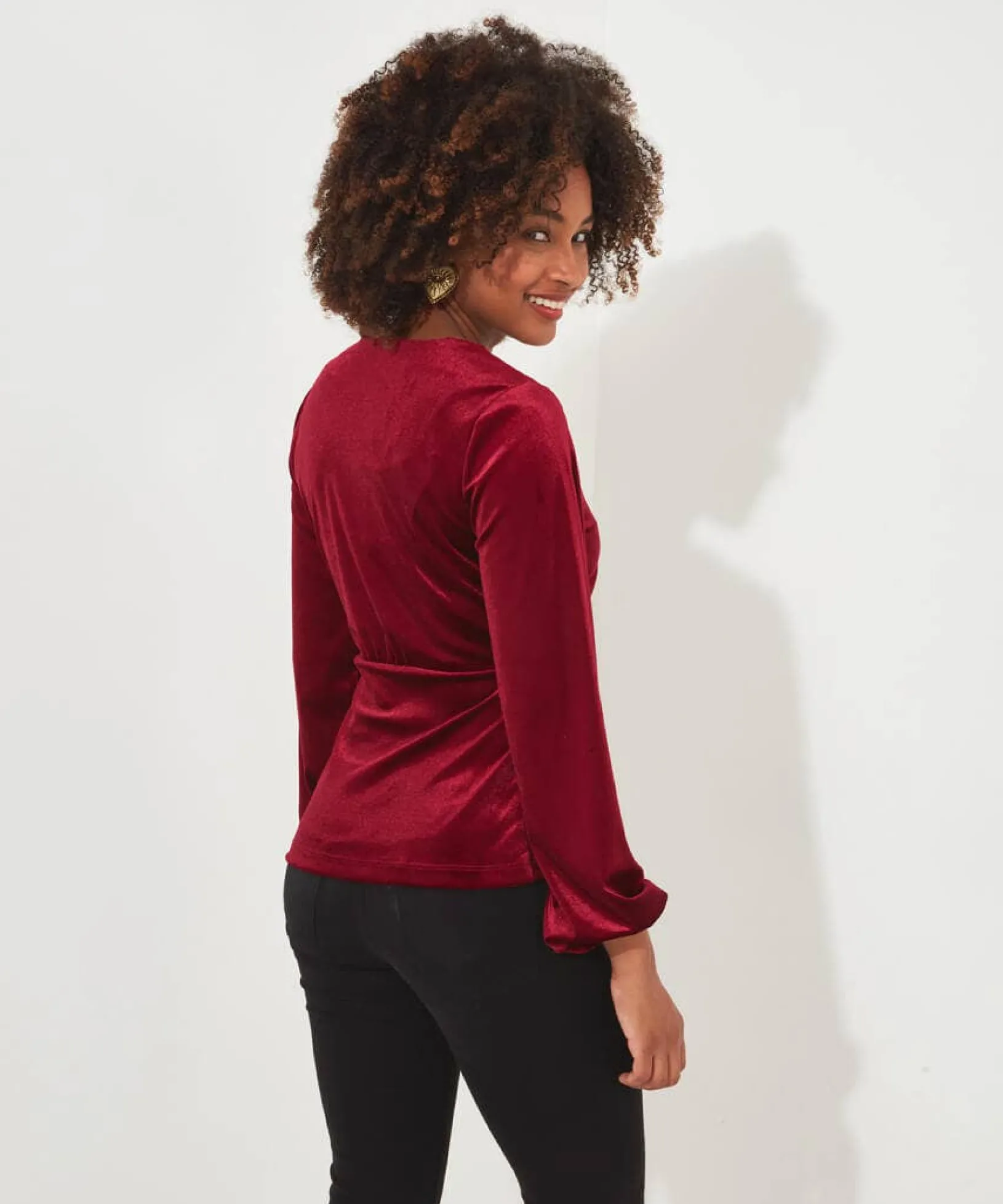 gorgeous_velour_button_to_4.webp Shop Women's Collection | Occasion Outfits | Tops, Tunics & Blouses | Sale Tops, Tunics & Blouses | Top Picks | Top Picks | Women's | Women's Joe Browns Gorgeous Velour Button Top Berry