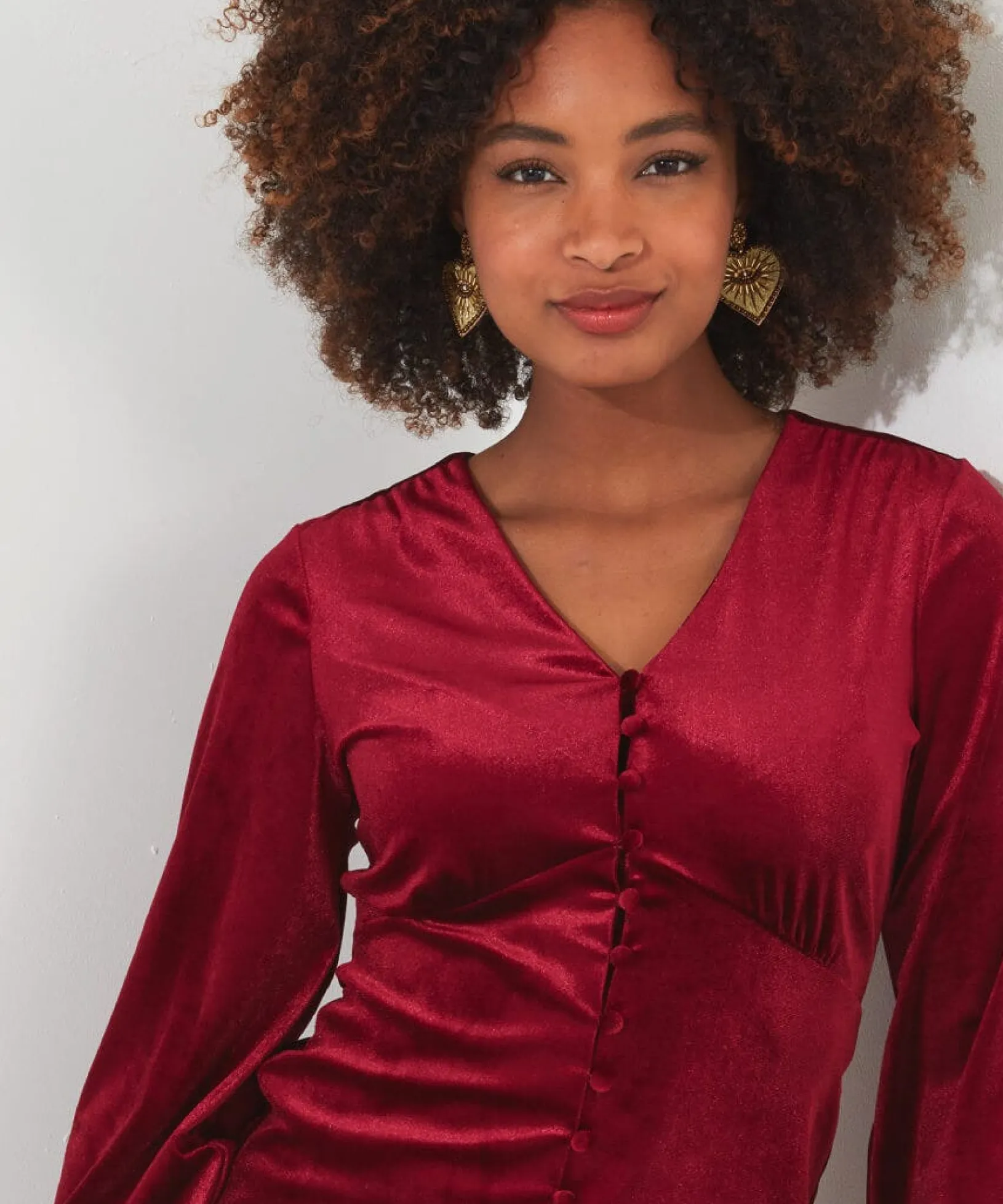 gorgeous_velour_button_to_5.webp Shop Women's Collection | Occasion Outfits | Tops, Tunics & Blouses | Sale Tops, Tunics & Blouses | Top Picks | Top Picks | Women's | Women's Joe Browns Gorgeous Velour Button Top Berry