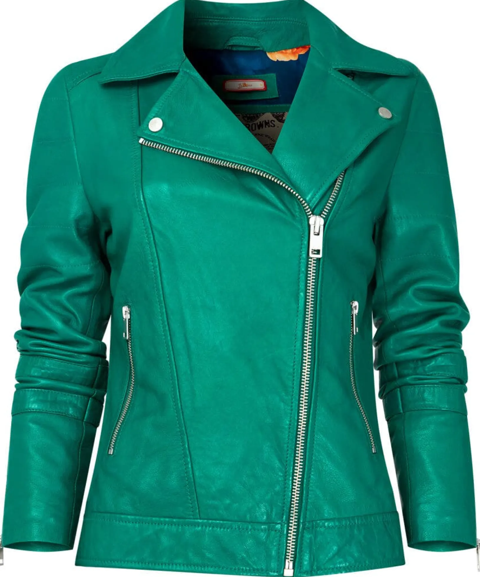 green_with_envy_leather_j_1.webp Sale Leather Jackets | Sale Coats & Jacket | Women's | Women's Joe Browns Green With Envy Leather Jacket Green / Damson