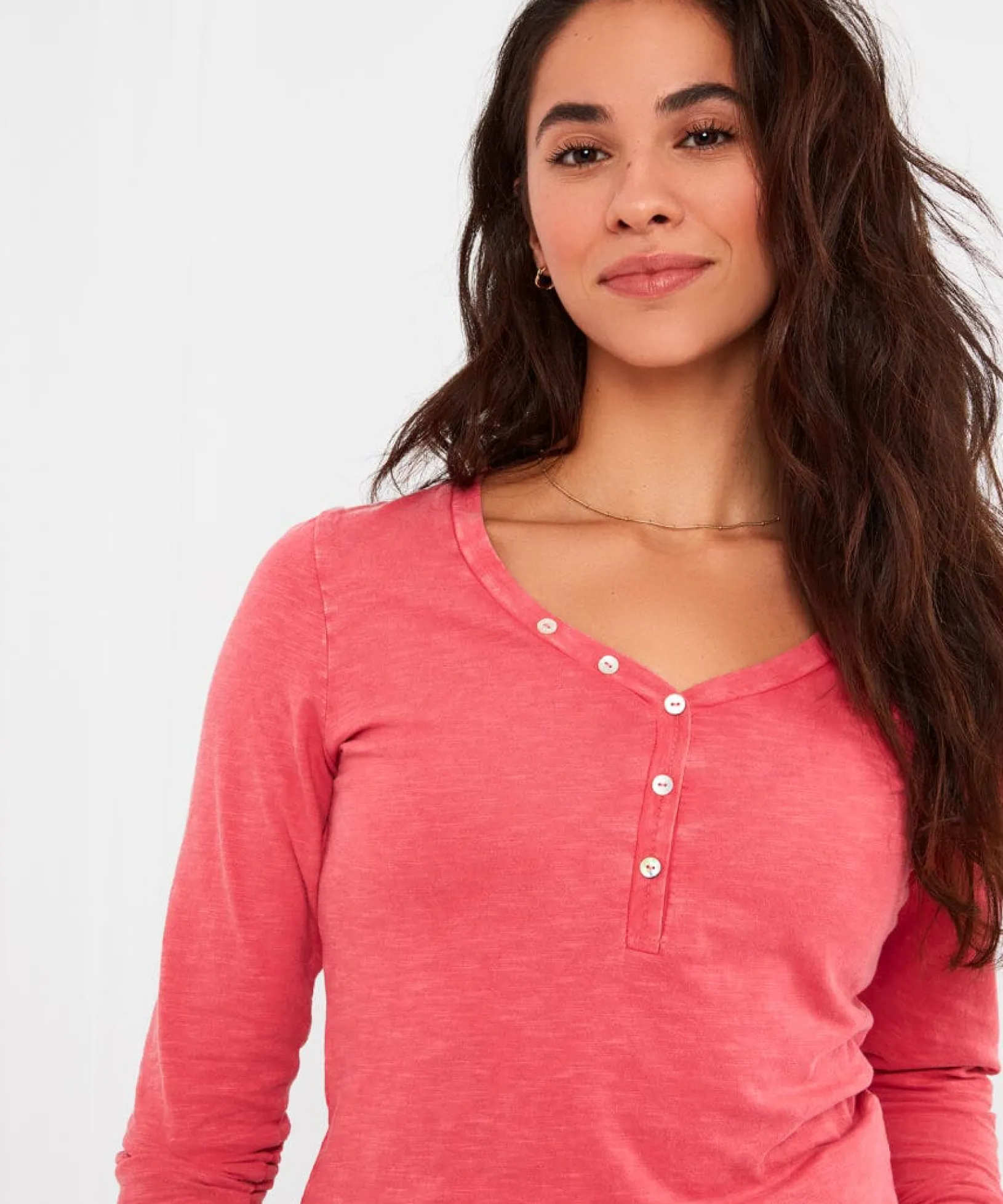 heavenly_henley_5.webp Sale Pyjamas & Loungewear | Sale Tops, Tunics & Blouses | Women's | Women's Joe Browns Heavenly Henley Pink