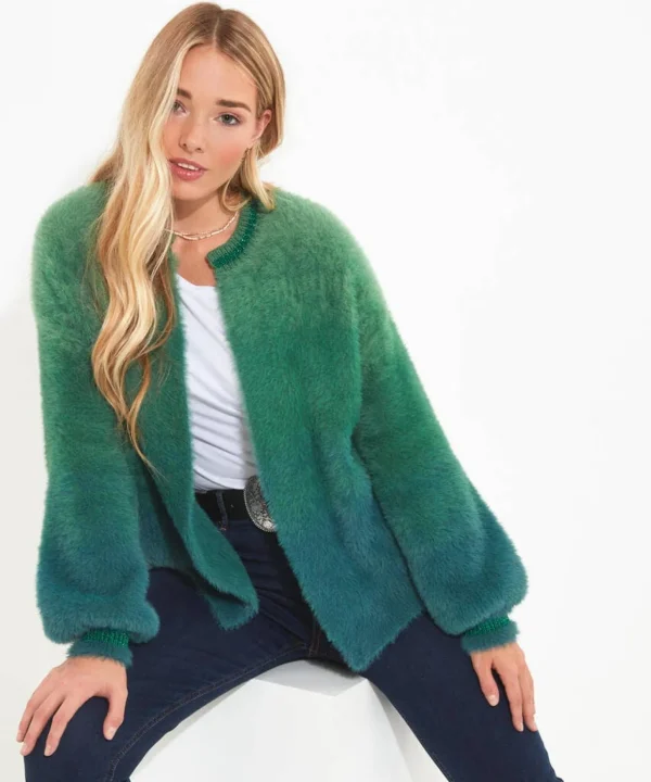 Shop Women's Collection | Gifts | Cardigans & Coatigans | Top Picks | Women's | Top Picks Joe Browns Ibiza Fluffy Knit Cardigan Green