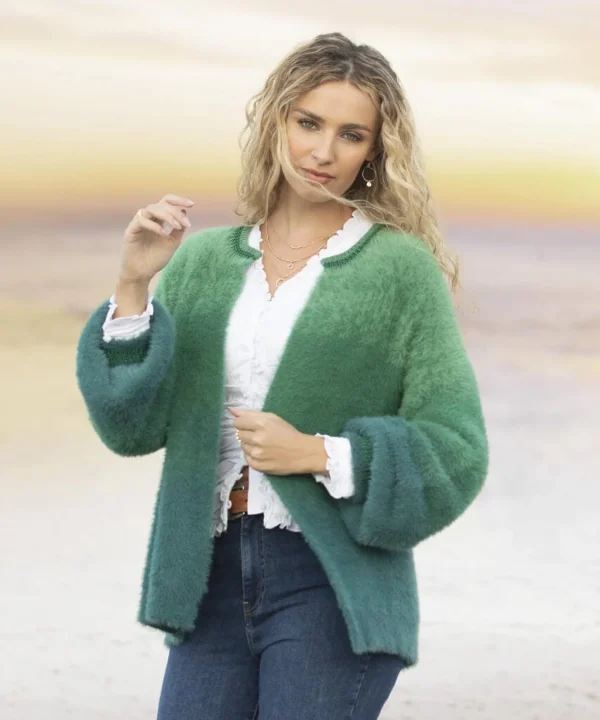 Shop Women's Collection | Gifts | Cardigans & Coatigans | Top Picks | Women's | Top Picks Joe Browns Ibiza Fluffy Knit Cardigan Green