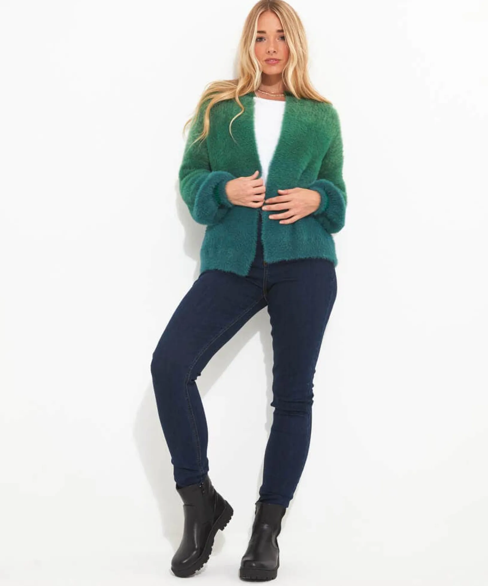 ibiza_fluffy_knit_cardiga_3.webp Shop Women's Collection | Gifts | Cardigans & Coatigans | Top Picks | Women's | Top Picks Joe Browns Ibiza Fluffy Knit Cardigan Green