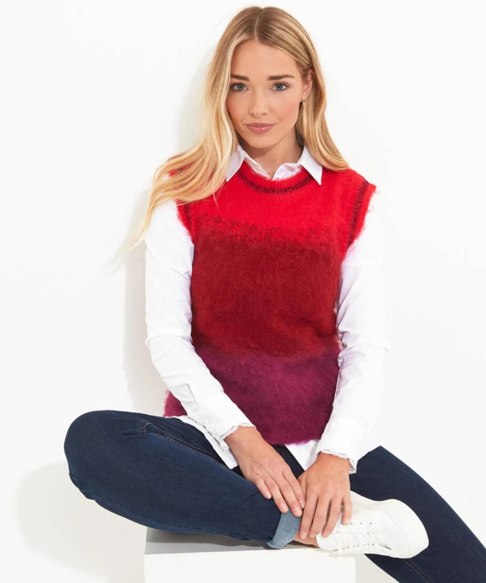 ibiza_ombre_tank_top_0.webp Gifts | Cardigans & Coatigans | Women's | Top Picks Joe Browns Ibiza Ombre Tank Top Red