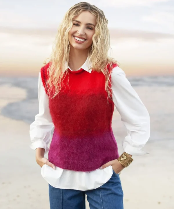 Gifts | Cardigans & Coatigans | Women's | Top Picks Joe Browns Ibiza Ombre Tank Top Red
