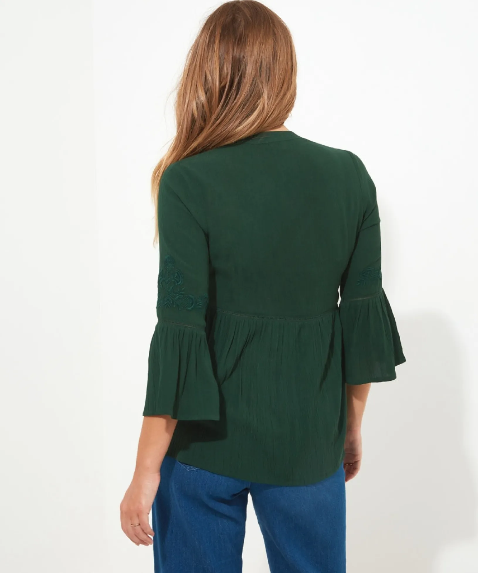 into_the_woods_blouse_3.webp Shop Women's Collection | Tops, Tunics & Blouses | Sale Tops, Tunics & Blouses | Top Picks | Women's | Women's Joe Browns Into The Woods Blouse Green