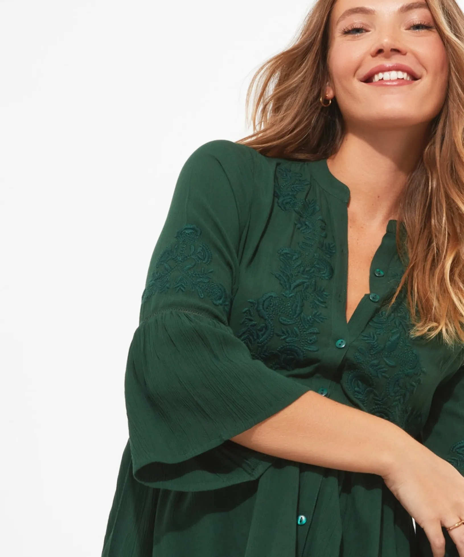 into_the_woods_blouse_4.webp Shop Women's Collection | Tops, Tunics & Blouses | Sale Tops, Tunics & Blouses | Top Picks | Women's | Women's Joe Browns Into The Woods Blouse Green