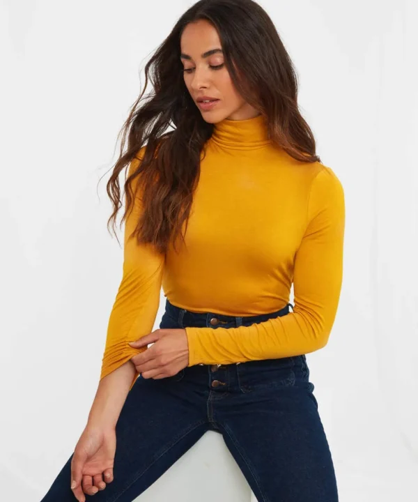 Tops, Tunics & Blouses | Women's Joe Browns Jersey Roll Neck Top Ochre / Orange / Winter White / Berry / Black