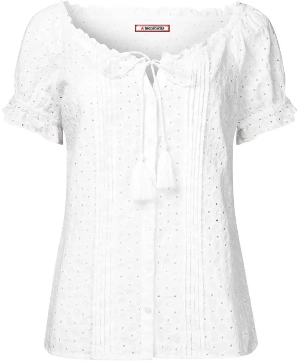 Sale Tops, Tunics & Blouses | Women's Joe Browns Joyful Broderie Blouse White / Black