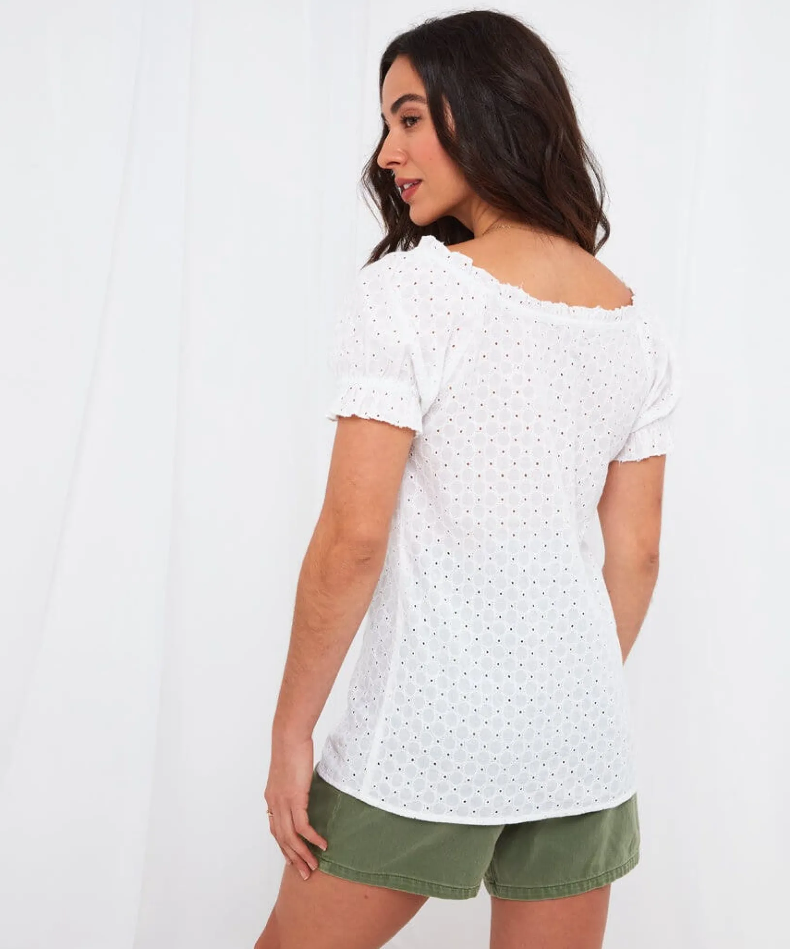 joyful_broderie_blouse_3.webp Sale Tops, Tunics & Blouses | Women's Joe Browns Joyful Broderie Blouse White / Black