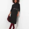 Shop Women's Collection | Cardigans & Coatigans | Dresses | Sale Dresses | Top Picks | Top Picks | Women's | Women's Joe Browns Katie Knitted Jersey Dress Black