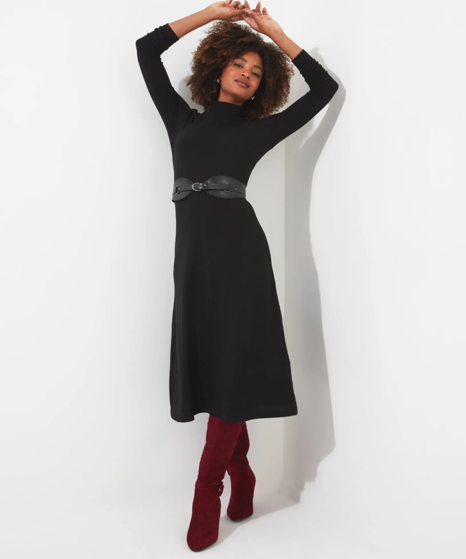 katie_knitted_jersey_dres_3.webp Shop Women's Collection | Cardigans & Coatigans | Dresses | Sale Dresses | Top Picks | Top Picks | Women's | Women's Joe Browns Katie Knitted Jersey Dress Black