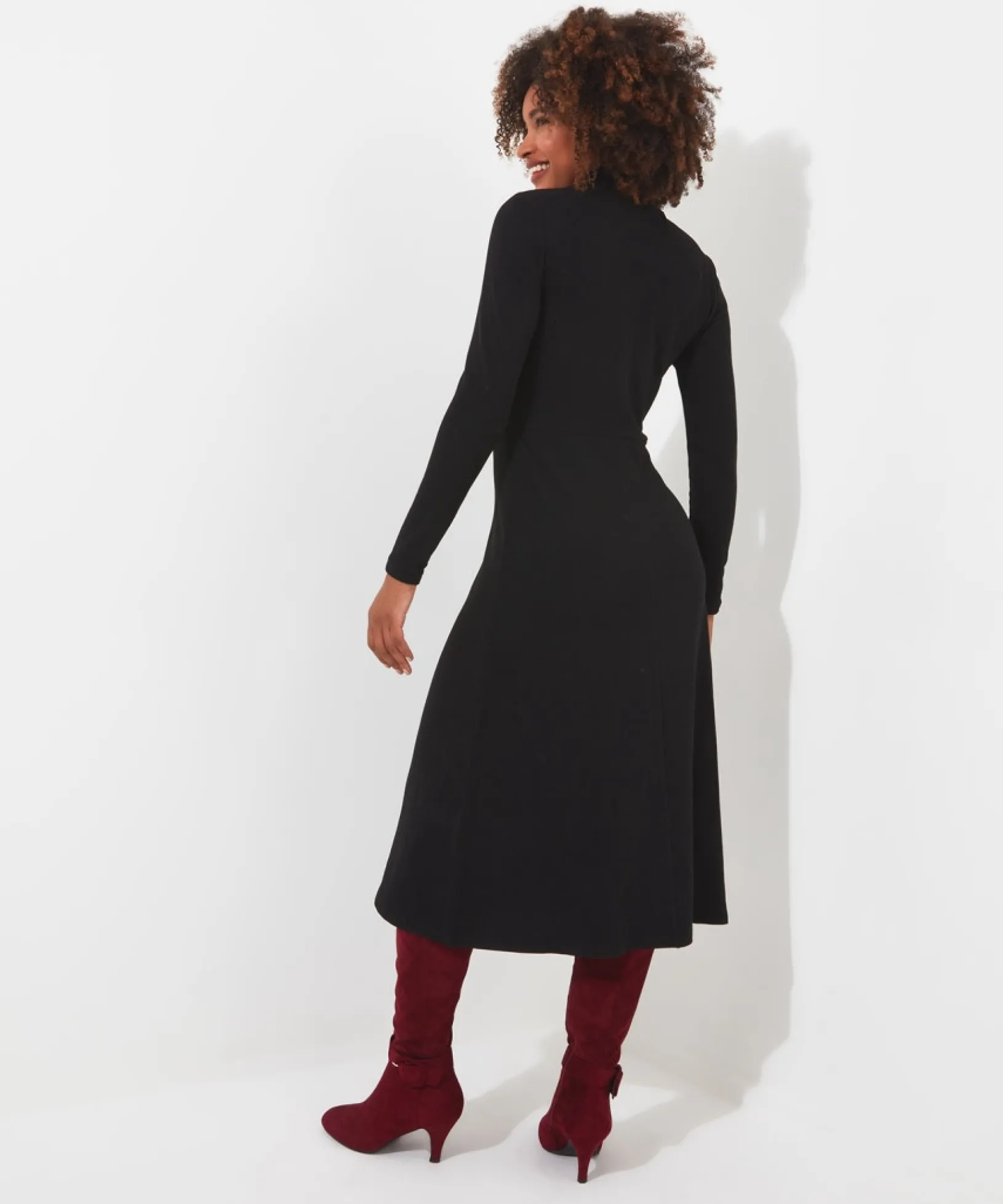 katie_knitted_jersey_dres_4.webp Shop Women's Collection | Cardigans & Coatigans | Dresses | Sale Dresses | Top Picks | Top Picks | Women's | Women's Joe Browns Katie Knitted Jersey Dress Black