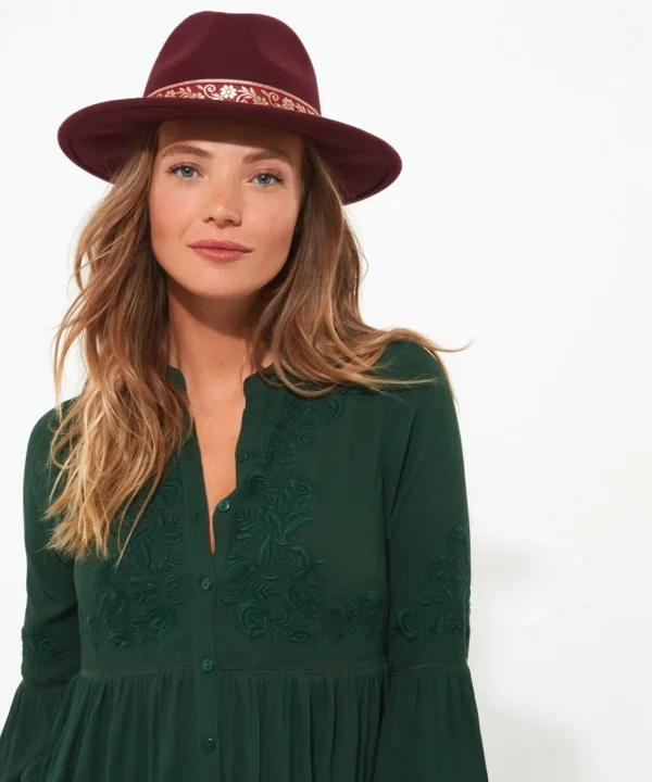 Accessories & Jewellery | Women's Joe Browns Keep It Sleek Wool Fedora Burgundy