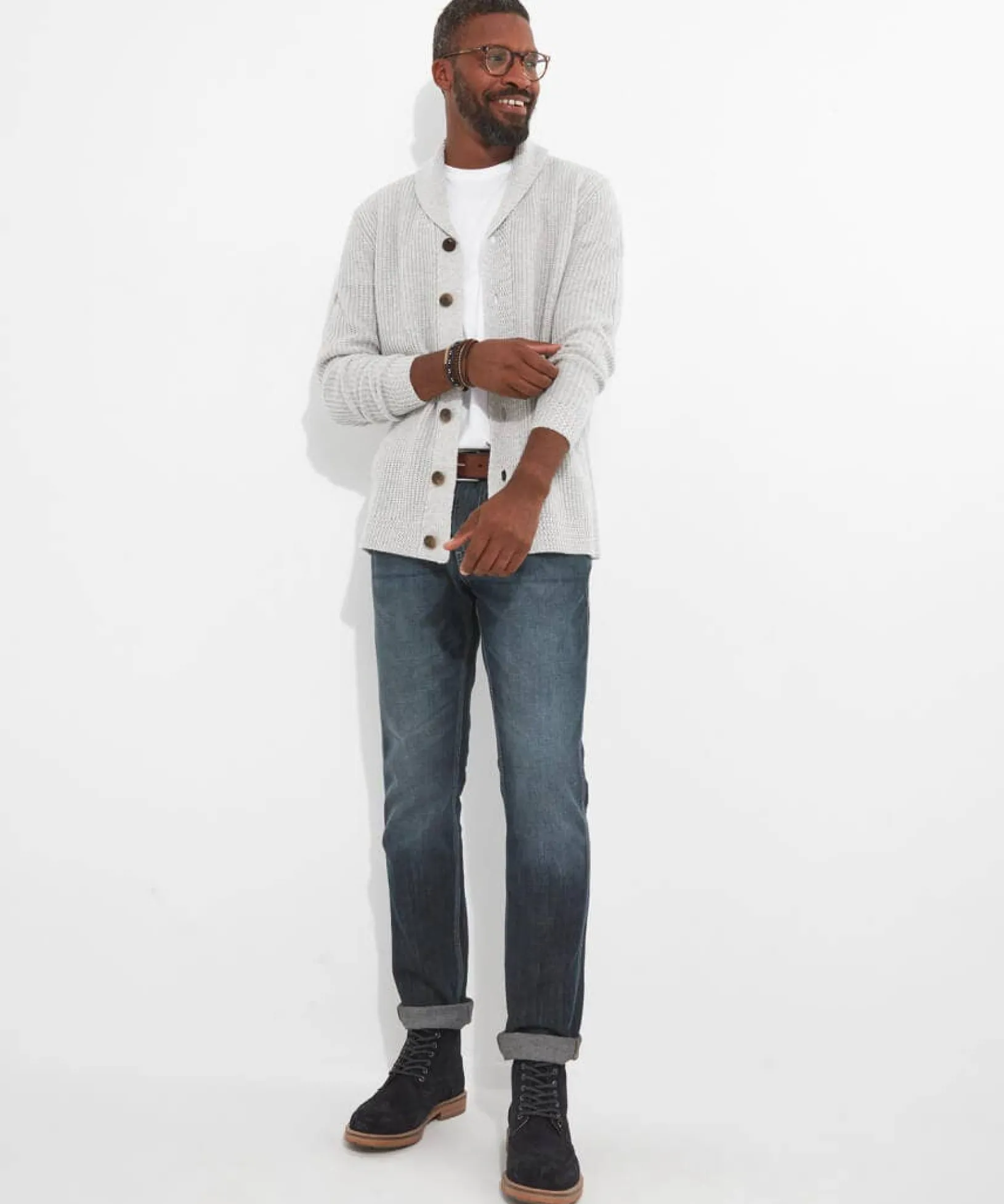 keeping_it_cool_cardigan_5.webp Shop Men's Collection | Knitwear & Jumpers | Top Picks | Men,s Joe Browns Keeping It Cool Cardigan Grey