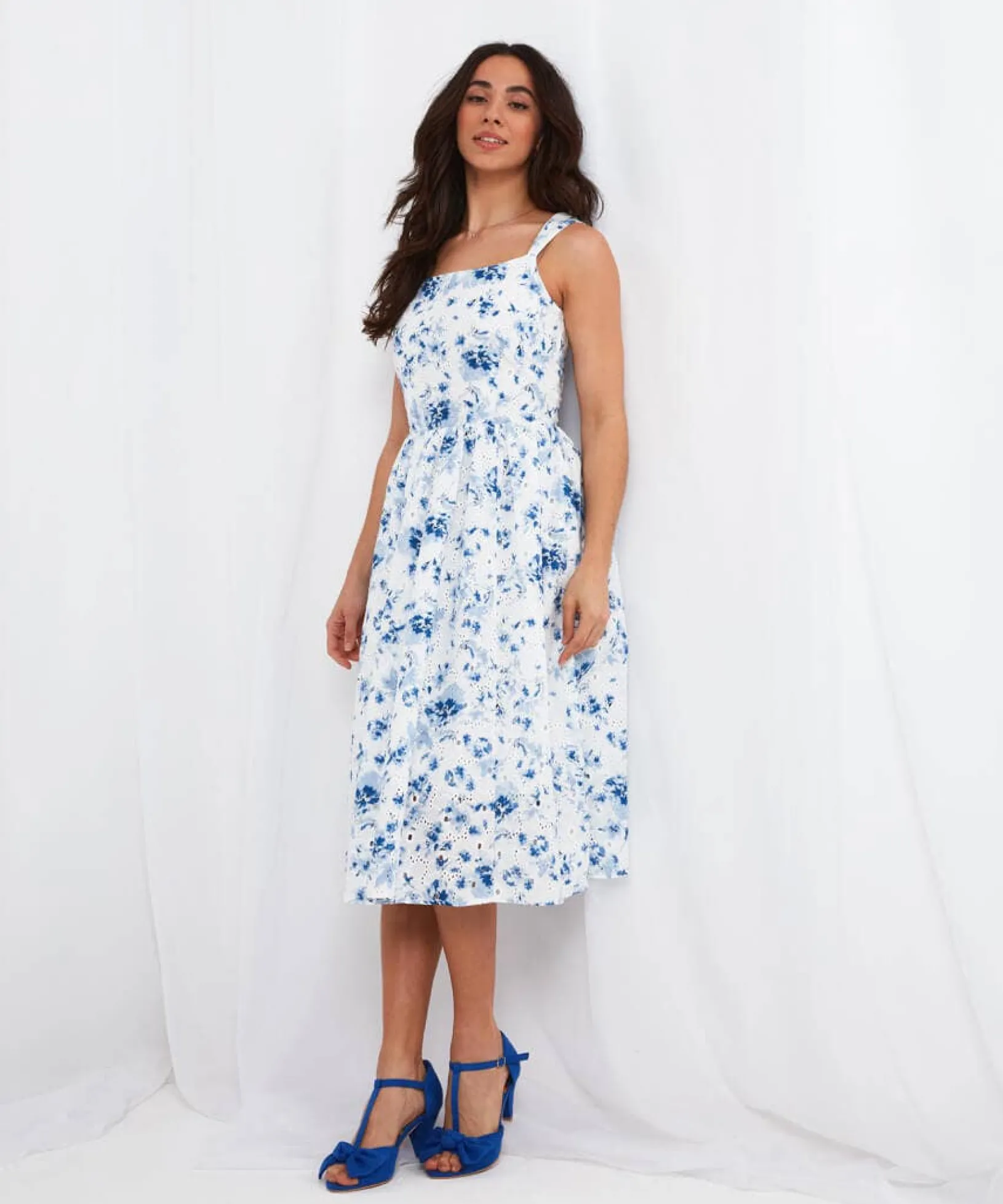 kiera_broderie_dress_0.webp Sale Dresses | Women's Joe Browns Kiera Broderie Dress Blue