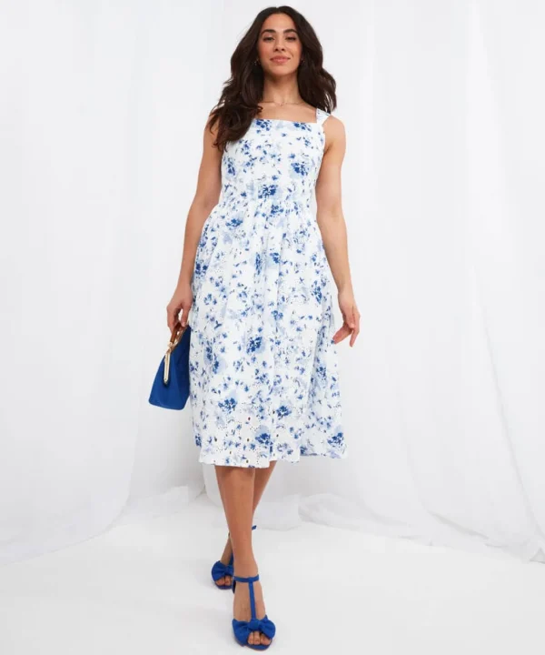 Sale Dresses | Women's Joe Browns Kiera Broderie Dress Blue