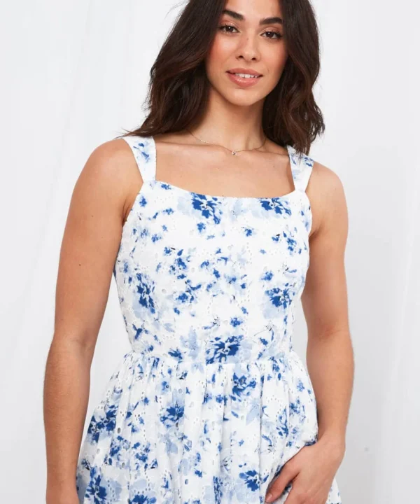 Sale Dresses | Women's Joe Browns Kiera Broderie Dress Blue