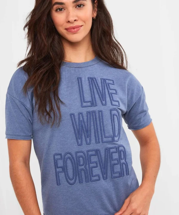 Pyjamas & Loungewear | Tops, Tunics & Blouses | Sale Pyjamas & Loungewear | Sale Tops, Tunics & Blouses | Women's | Women's | Women's | Women's Joe Browns Live Wild Forever Tee Blue
