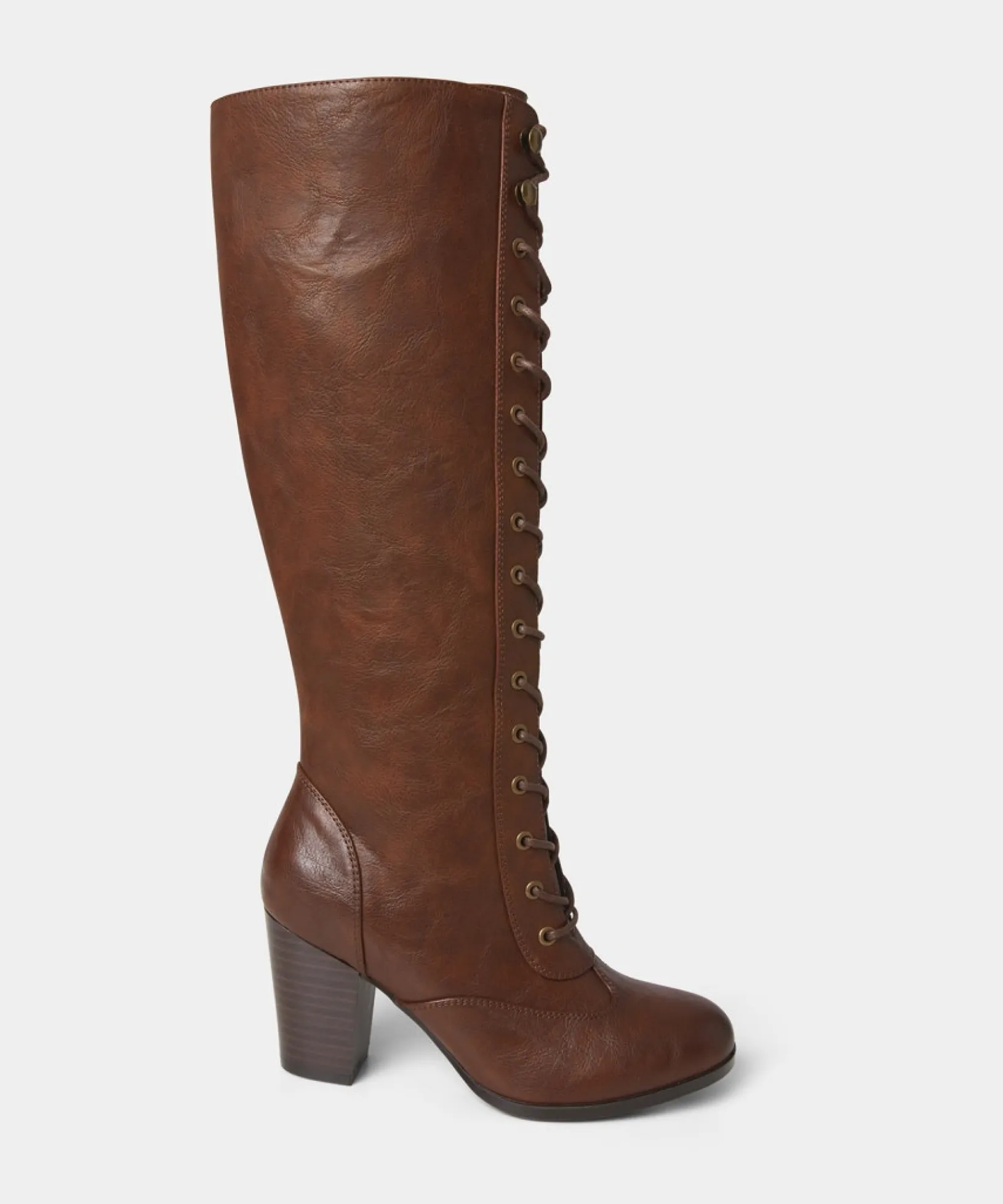 louis_street_lace_up_boot_0.webp Knee High Boots | Boots & Shoes | Top Picks | Women's Joe Browns Louis Street Lace Up Boots Rich Brown