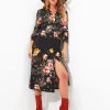 Shop Women's Collection | Vintage & Retro Dresses | Midi Dresses | Party Dresses | Dresses | Sale Dresses | Top Picks | Top Picks | Top Picks | Top Picks | Women's | Women's Joe Browns Louisa Border Print Dress Black