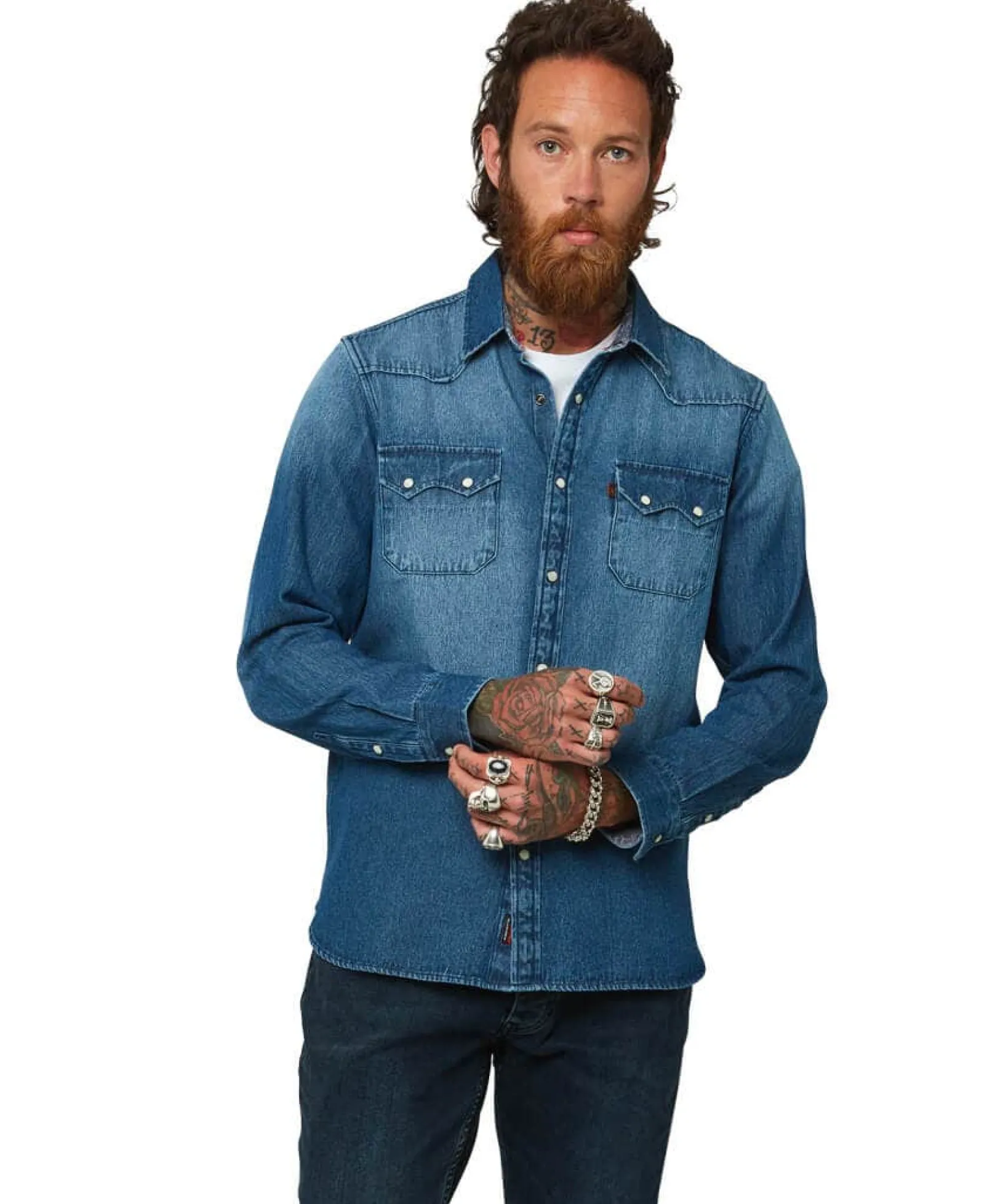 loved_and_lived_in_denim__3.webp Shirts | Men,s Joe Browns Loved And Lived In Denim Shirt Blue