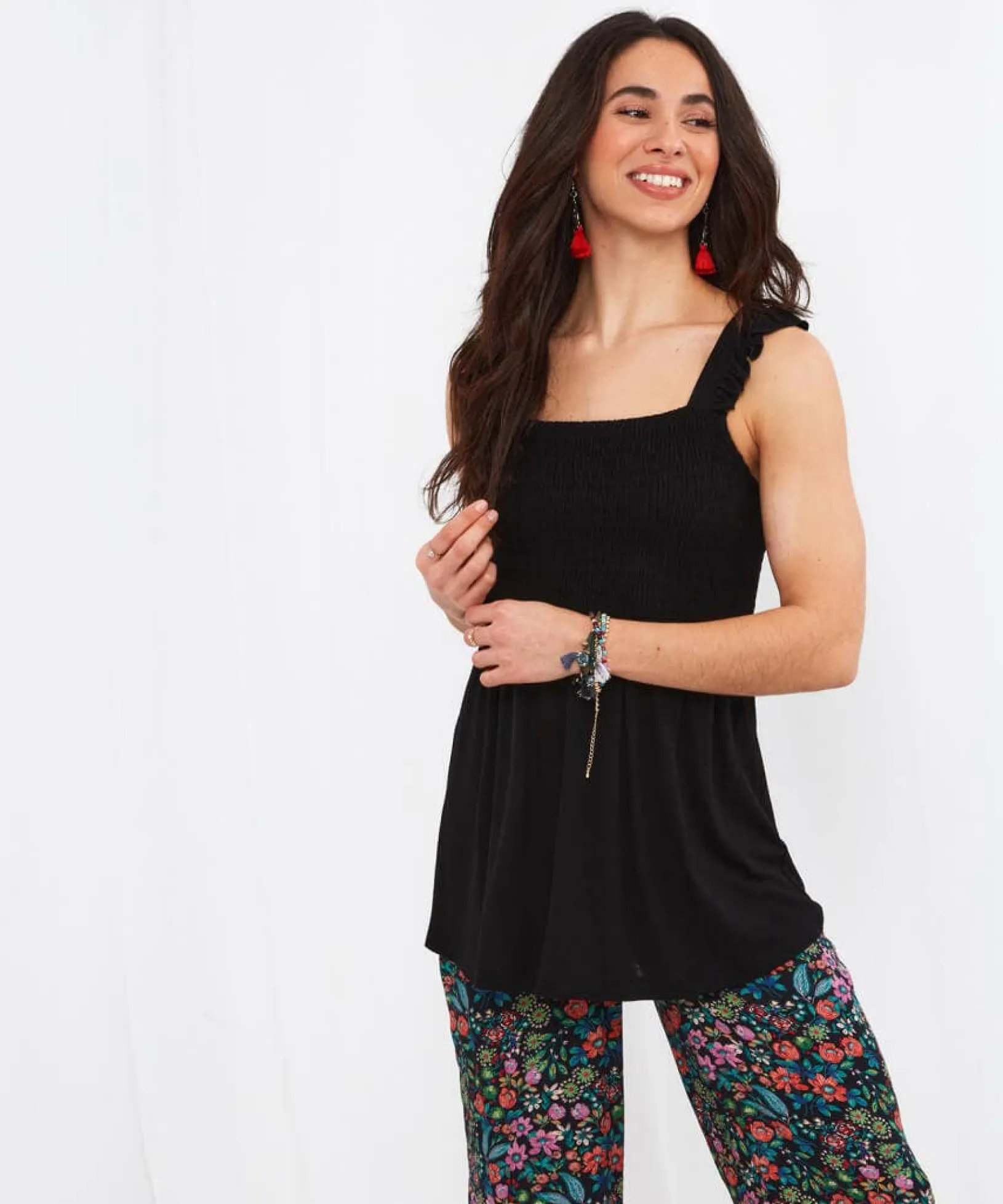 lovely_shirred_top_0.webp Sale Tops, Tunics & Blouses | Women's Joe Browns Lovely Shirred Top Black / White