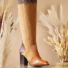 Knee High Boots | Boots & Shoes | Top Picks | Women's Joe Browns Made You Look Suede Leather Boots Tan Multi