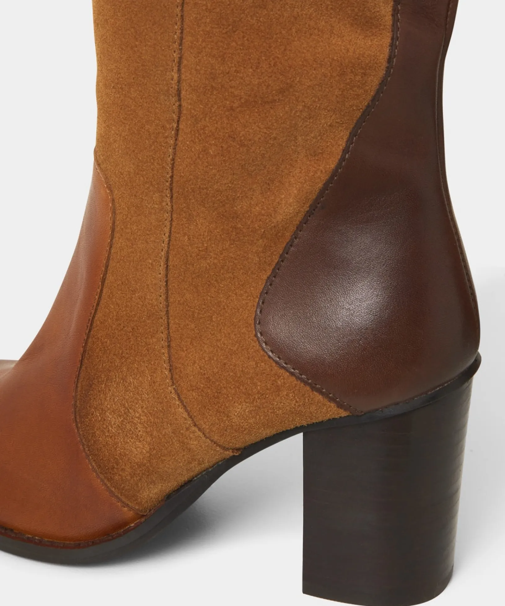 made_you_look_suede_leath_4.webp Knee High Boots | Boots & Shoes | Top Picks | Women's Joe Browns Made You Look Suede Leather Boots Tan Multi