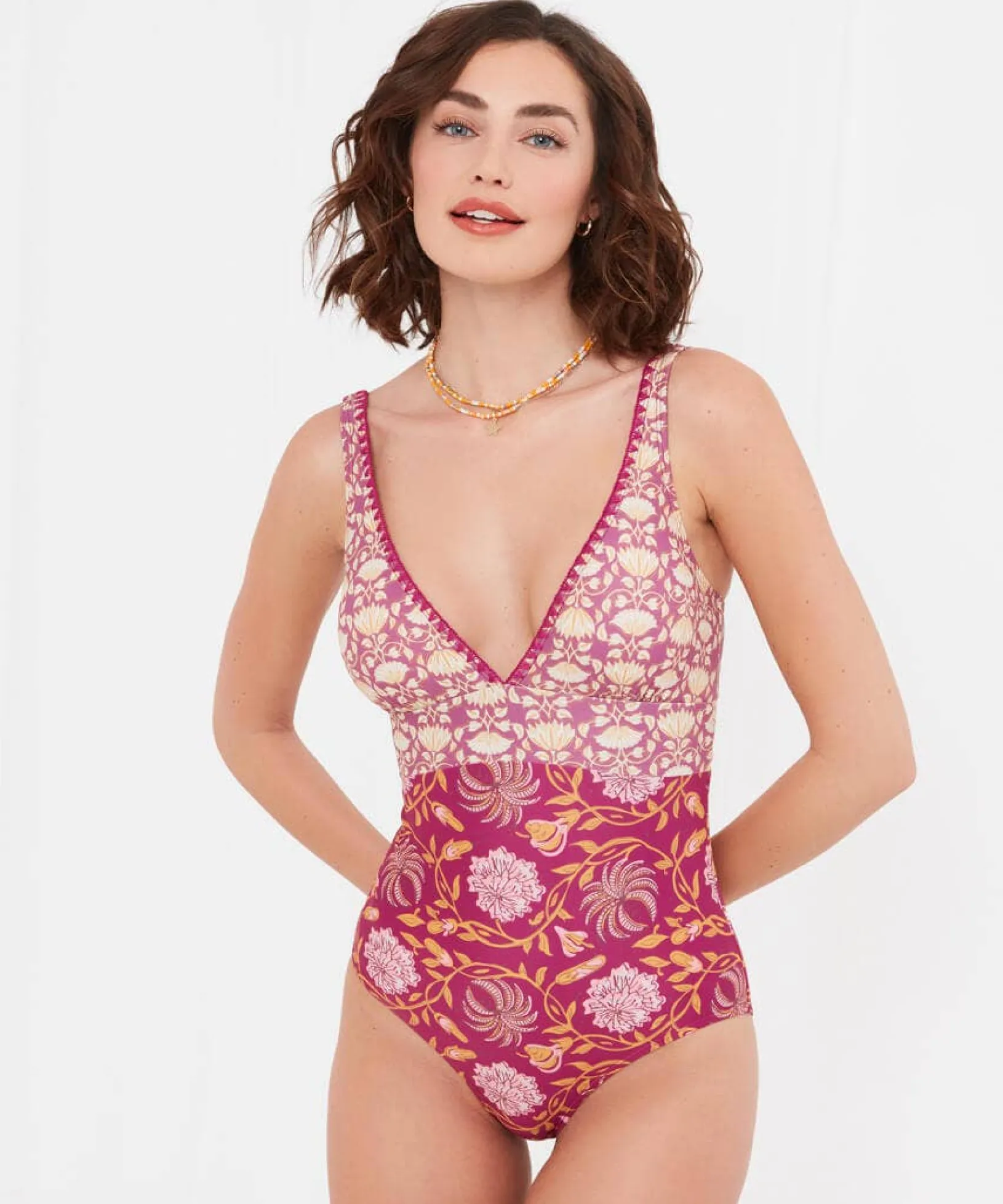 mexicano_boho_swimsuit_2.webp Swimwear | Women's Joe Browns Mexicano Boho Swimsuit Raspberry Multi