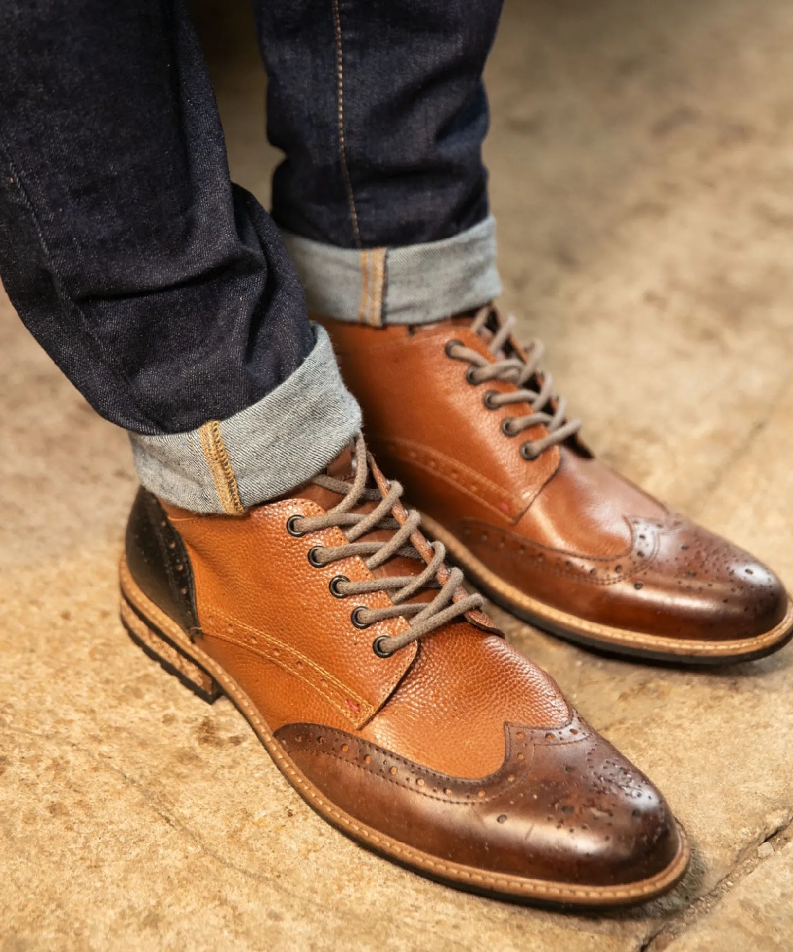 mix_up_premium_leather_bo_6.webp Brogues | Boots | Boots & Shoes | Top Picks | Top Picks | Men,s Joe Browns Mix Up Premium Leather Boots Tan Multi