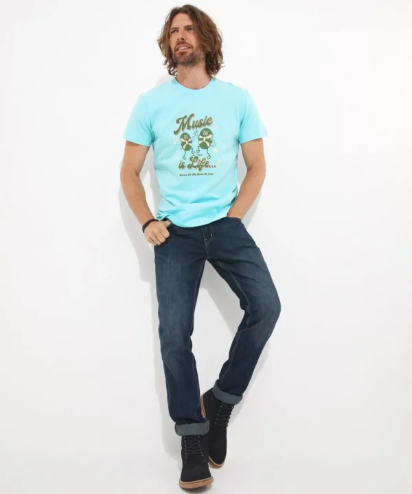 Shop Men's Collection | Graphic T-Shirts | Tops & T-Shirts | Sale Tops & T-Shirts | Top Picks | Top Picks | Men，s | Men，s Joe Browns Music Is Life Tee Blue