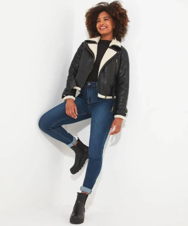 Shop Women's Collection | Occasion Outfits | Coats & Jackets | Sale Coats & Jacket | Top Picks | Top Picks | Women's | Women's Joe Browns Must Have Aviator Jacket Black