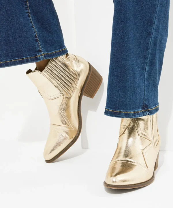 Knee High Boots | Ankle Boots | Party Footwear | Boots & Shoes | Top Picks | Top Picks | Top Picks | Women's Joe Browns Night Star Western Boots Gold