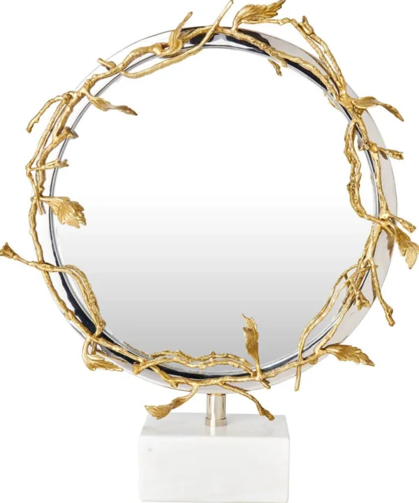 Living Room | Nouveau Reflections | Mirrors | Home Accessories | Gifts | Home | Home | Home | Home | Women's Joe Browns Nouveau Brass Table Mirror With Stone Base Gold